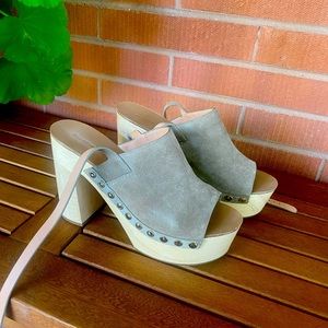 Sigerson Morrison Studded Mule Heels with wrap around buckle